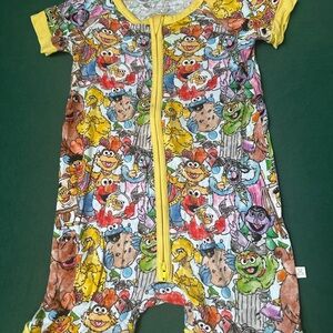 Colorful Sesame Street Bamboo Character Kids Bodysuit Romper